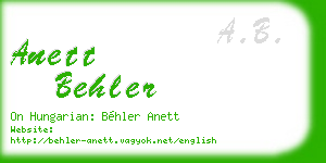 anett behler business card